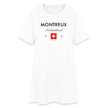Montreux Switzerland Coordinates Travel Souvenir - Women’s T-Shirt Dress - white - Front
