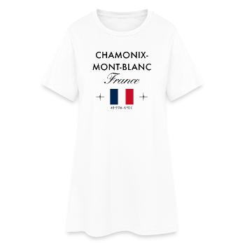 Chamonix Mont Blanc Frankreich Koordinaten Reise - Frauen T-Shirt-Kleid - Weiß - Vorne