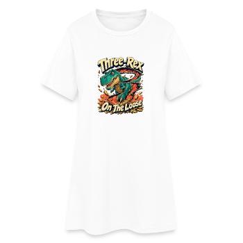 Anniversaire cinématographique de trois Rex Deux doigts Trois à - Robe T-shirt Femme - blanc - Devant