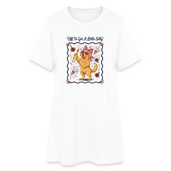 Je pars faire un peu la folie - Robe T-shirt Femme - blanc - Devant