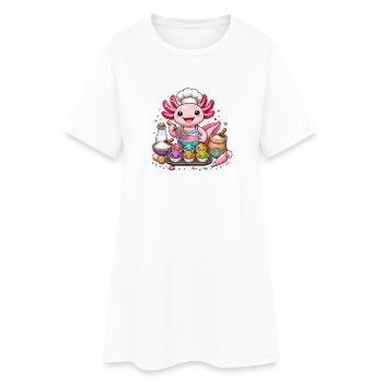Axolotl Cupcake Cooking Magic - Women’s T-Shirt Dress - white - Front