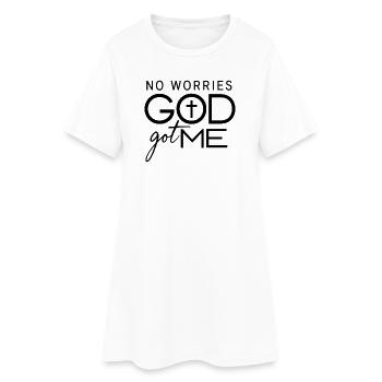Pas de souci, Dieu m’a pris - Robe T-shirt Femme - blanc - Devant
