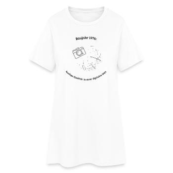 Baujahr 1976 - Frauen T-Shirt-Kleid - Weiß - Vorne