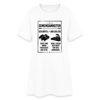 Büffel und Zug - Frauen T-Shirt-Kleid - Weiß - Vorne