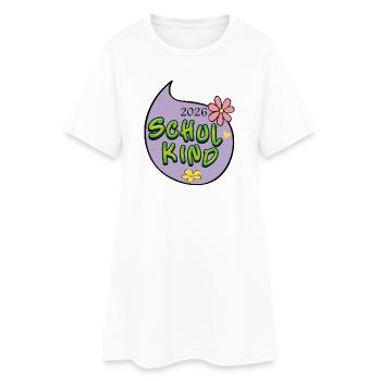 Schulkind 2026  - Frauen T-Shirt-Kleid - Weiß - Vorne