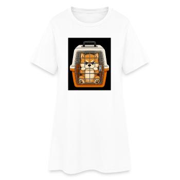 Grummelhund im Kofferbox-Design - Robe T-shirt Femme - blanc - Devant