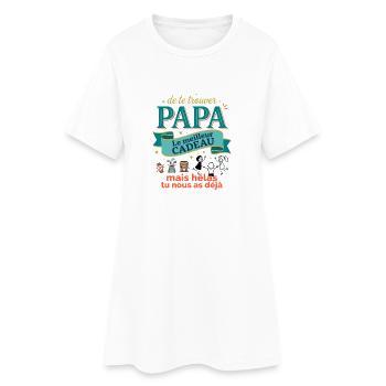 Meilleur Cadeau Papa Humour Enfants - Robe T-shirt Femme - blanc - Devant