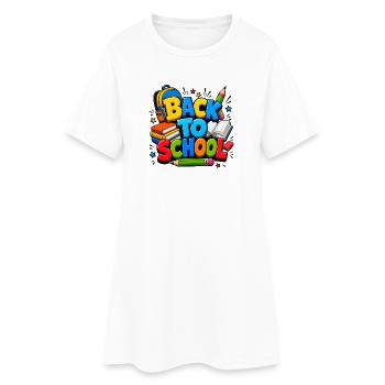 Colorful Back to School Supplies - Women’s T-Shirt Dress - white - Front