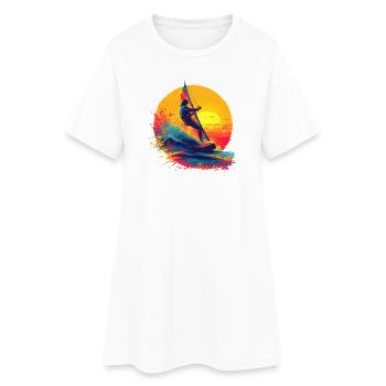 Planche à voile à l’ancienne - Robe T-shirt Femme - blanc - Devant