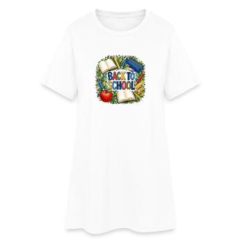 Back to School Books and Supplies - Women’s T-Shirt Dress - white - Front