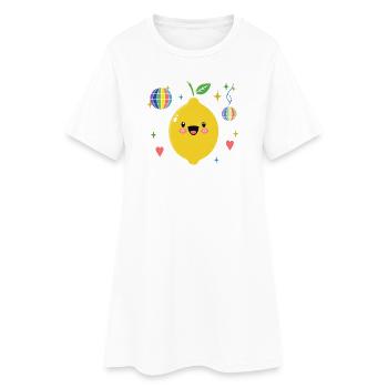 Pride Lemon Disco Illustration - Robe T-shirt Femme - blanc - Devant
