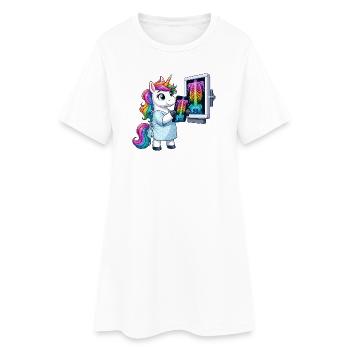 Diagnostic de la licorne du Docteur Arc-en-ciel - Robe T-shirt Femme - blanc - Devant
