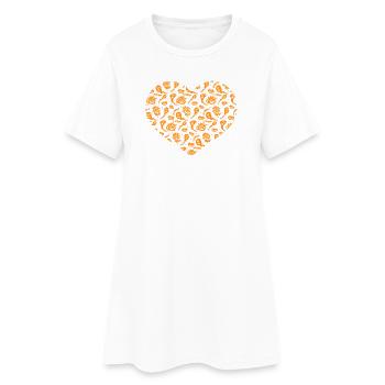 Halloween Heart with Halloween Party - Frauen T-Shirt-Kleid - Weiß - Vorne