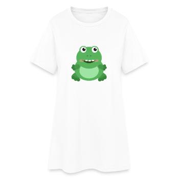 Grenouille Joyeuse - Robe T-shirt Femme - blanc - Devant