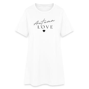 Amour d’automne | Conception minimaliste automnale - Robe T-shirt Femme - blanc - Devant