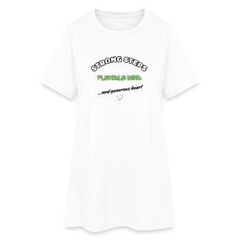 Pas forts, esprit flexible – cœur généreux - Robe T-shirt Femme - blanc - Devant