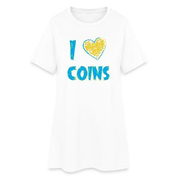 Collectionneur de pièces de monnaie - Robe T-shirt Femme - blanc - Devant