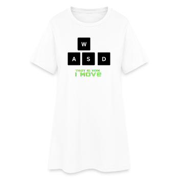T-shirt WASD Gamer C’est comme ça que je bouge - Robe T-shirt Femme - blanc - Devant