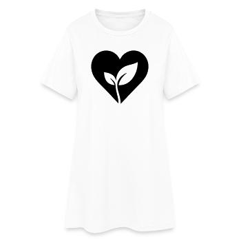 Gärtner Herz mit Pflanze - Frauen T-Shirt-Kleid - Weiß - Vorne