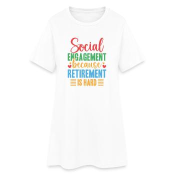 Engagement des citations d’un travailleur social à la retraite - Robe T-shirt Femme - blanc - Devant