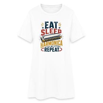 Harmonica d’instrument à répétition - Harmonica de musique - Robe T-shirt Femme - blanc - Devant