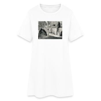 Ombres du monastère sur la pierre - Robe T-shirt Femme - blanc - Devant