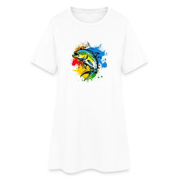 Graphiques de pêcheur - Robe T-shirt Femme - blanc - Devant