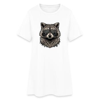 Raton laveur cool - Robe T-shirt Femme - blanc - Devant