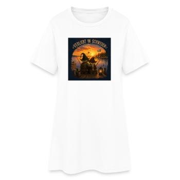 Verliebt in Schweden - Frauen T-Shirt-Kleid - Weiß - Vorne