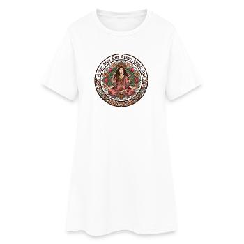 Atme Mut Ein Angst Aus Bunt Yoga - Frauen T-Shirt-Kleid - Weiß - Vorne