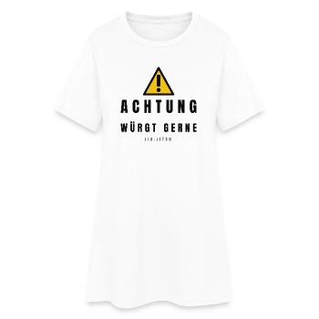 Achtung Jiu Jitsu Warnzeichen - Frauen T-Shirt-Kleid - Weiß - Vorne
