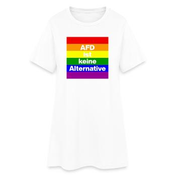 AFD IST KEINE ALTERNATIVE, NO NZS, NO AFD, WEISS - Frauen T-Shirt-Kleid - Weiß - Vorne
