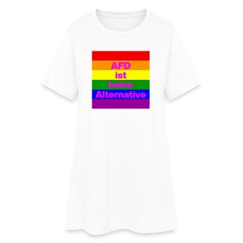 AFD IST KEINE ALTERNATIVE, NO NZS, NO AFD, PINK - Frauen T-Shirt-Kleid - Weiß - Vorne