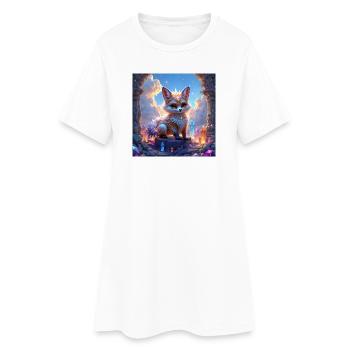 Le renard fantastique parmi les perles - Robe T-shirt Femme - blanc - Devant