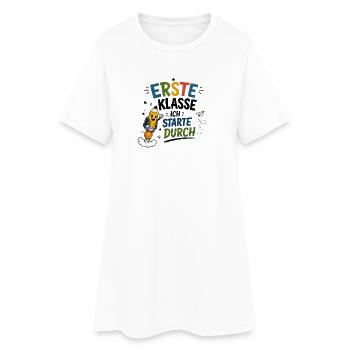 Erste Klasse Sternenstart - Frauen T-Shirt-Kleid - Weiß - Vorne