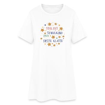Stolzes Schulkind Erste Klasse 2026 - Frauen T-Shirt-Kleid - Weiß - Vorne