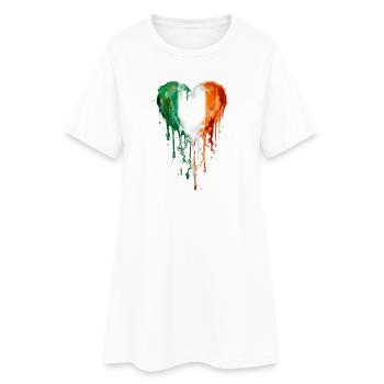 Art irlandais de goutte de cœur - Robe T-shirt Femme - blanc - Devant