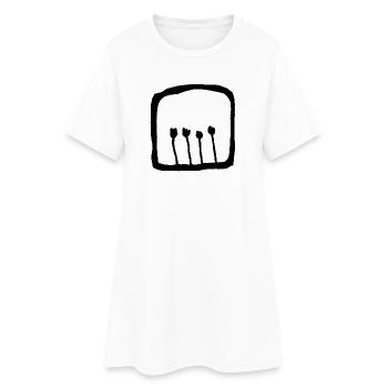 Quatre tulipes - Robe T-shirt Femme - blanc - Devant