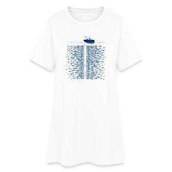 Pêcheur en bateau T-Shirt pêche vintage homme - Robe T-shirt Femme - blanc - Devant