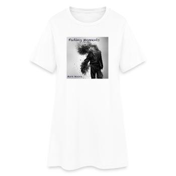 Moments qui s’effacent : par Mark Noone - Robe T-shirt Femme - blanc - Devant