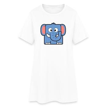 Éléphant - Robe T-shirt Femme - blanc - Devant