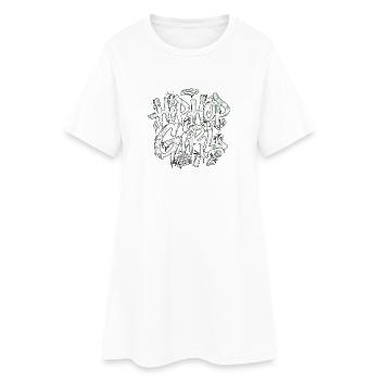 Hip Hop Girl Graffiti - Frauen T-Shirt-Kleid - Weiß - Vorne