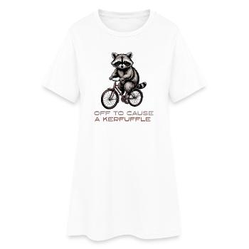 En route pour semer le remue-ménage du raton laveur - Robe T-shirt Femme - blanc - Devant