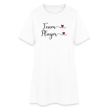 Team Player cute Typography Design with a Heart - Women’s T-Shirt Dress - white - Front