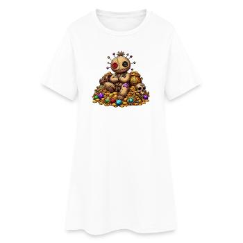 Pirate au trésor de poupée vaudou cousue en or - Robe T-shirt Femme - blanc - Devant