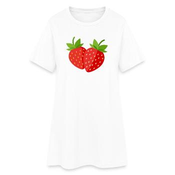 fraise - Robe T-shirt Femme - blanc - Devant