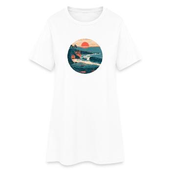 Sunset Coast Rétro - Robe T-shirt Femme - blanc - Devant