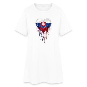 Drapeau du Cœur Drapeau de la Slovaquie - Robe T-shirt Femme - blanc - Devant