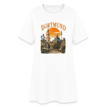  Vintage Dortmund Skyline historische - Frauen T-Shirt-Kleid - Weiß - Vorne