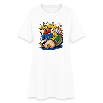  Enten, Bier saufen, Bierliebhaber, Pro-duck-tive - Frauen T-Shirt-Kleid - Weiß - Vorne